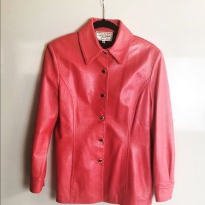St. John Sport pink leather jacket sz S